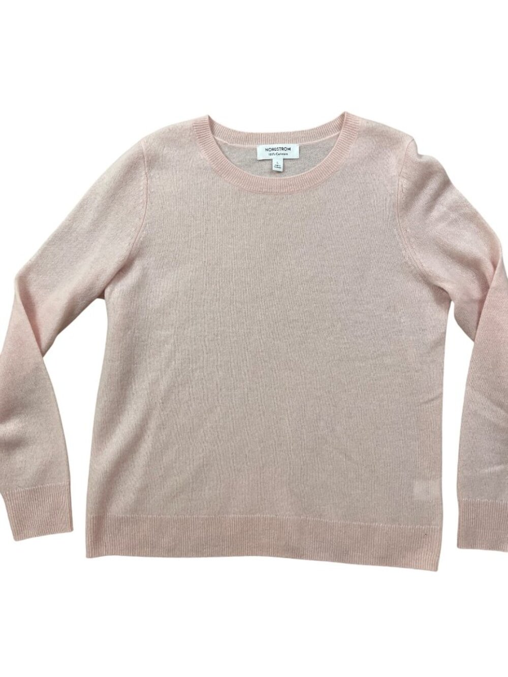 Nordstrom 100% Cashmere Crewneck Sweater Womens Large Pink Ballerina Soft Girl